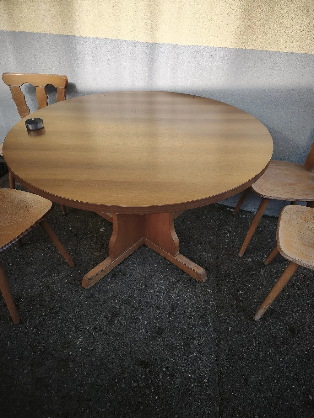 Runder echt Holz Tisch 