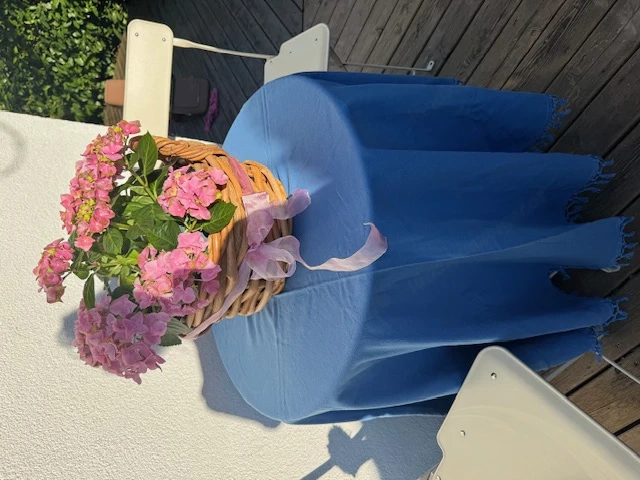 Tischdecke rund in blau