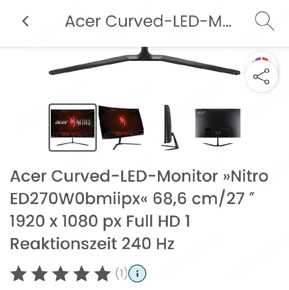 acer curved pc monitor 