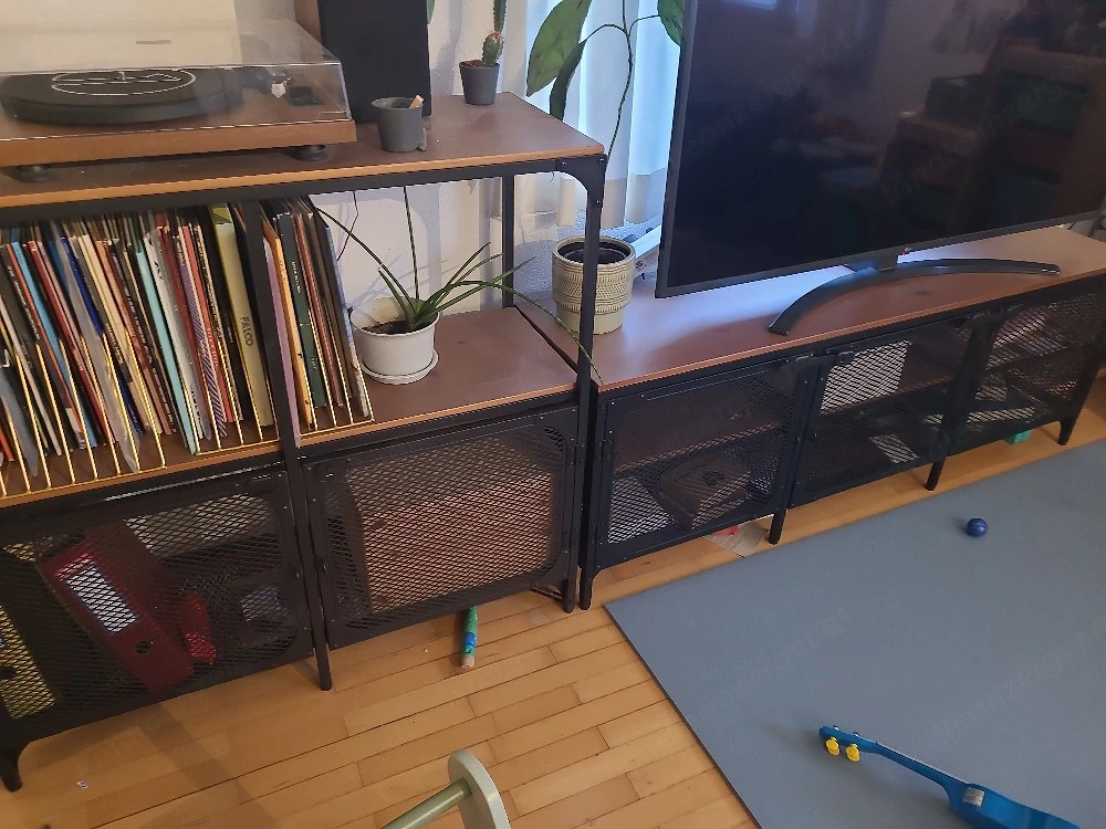 IKEA FJÄLLBO TV-Lowboard + Regal Industrial Set