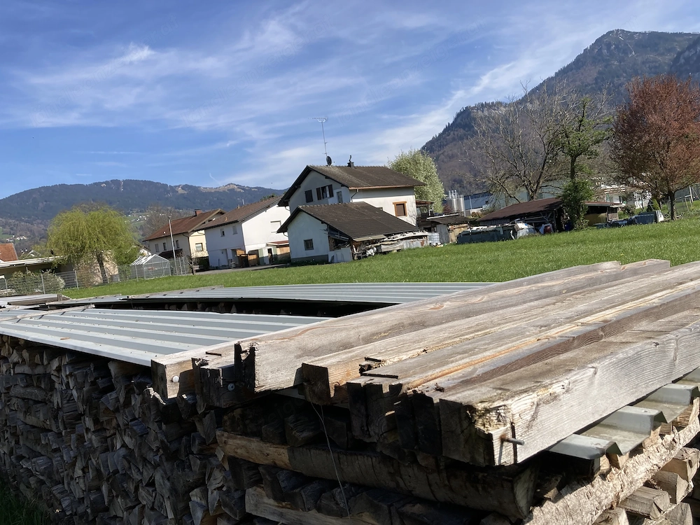 Holzbalken, 9 Stück, Länge ca. 2,70m 