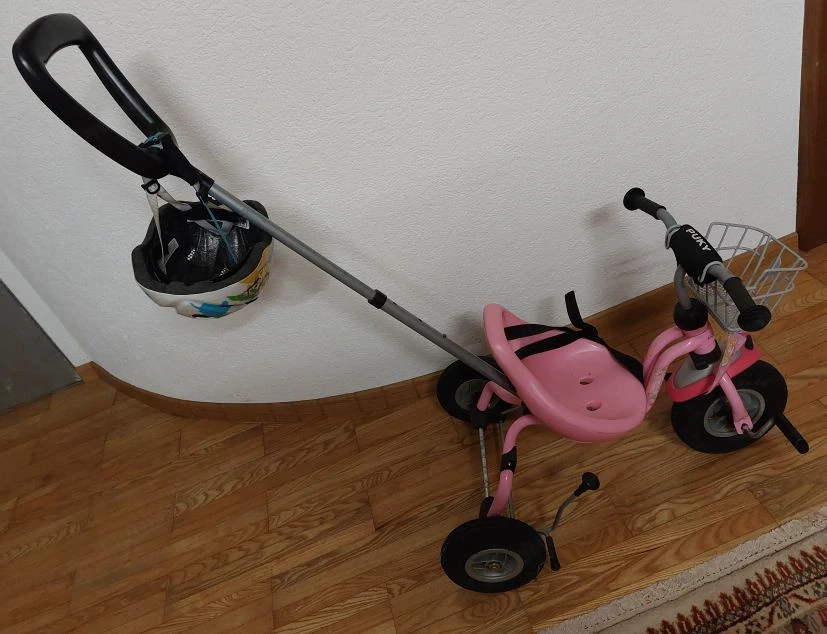 Kinder 3 Rad mit Schiebestange