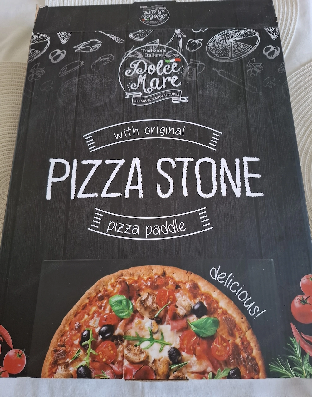 Pizza-Stein mlt großer Holzschaufel