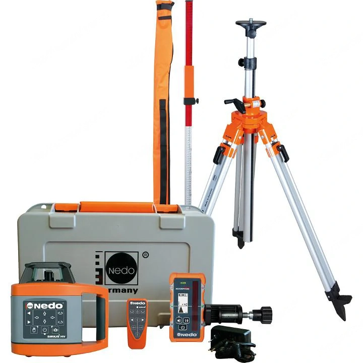 NEDO Rotationslaser SIRIUS1 HV-Set 1 ACCEPTOR MAXX m.Stativ 210621 u.Flexilatten Set