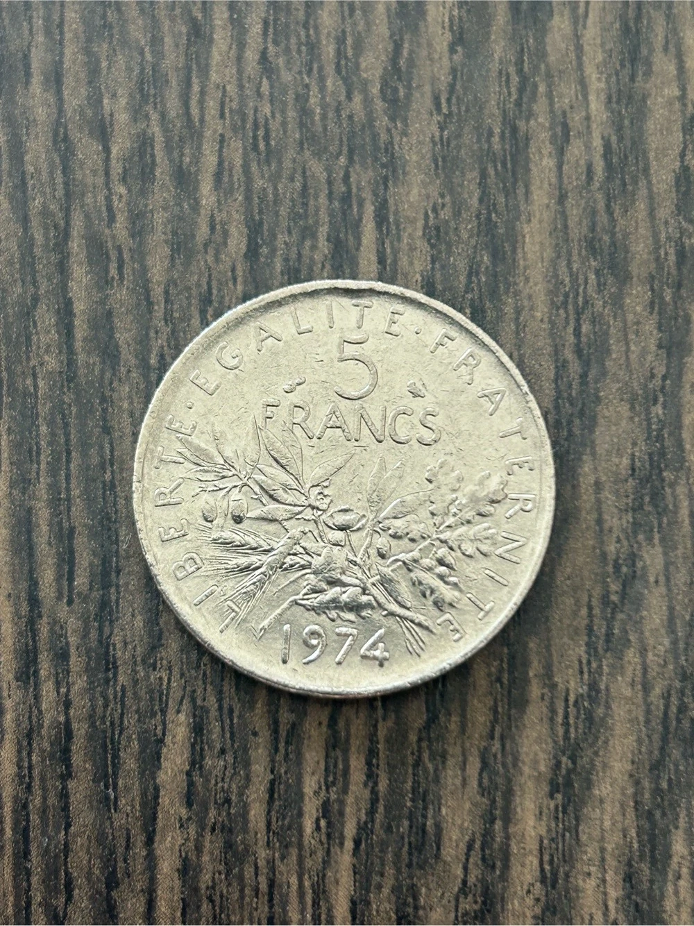 5 Francs Umlaufmünze Frankreich 1974