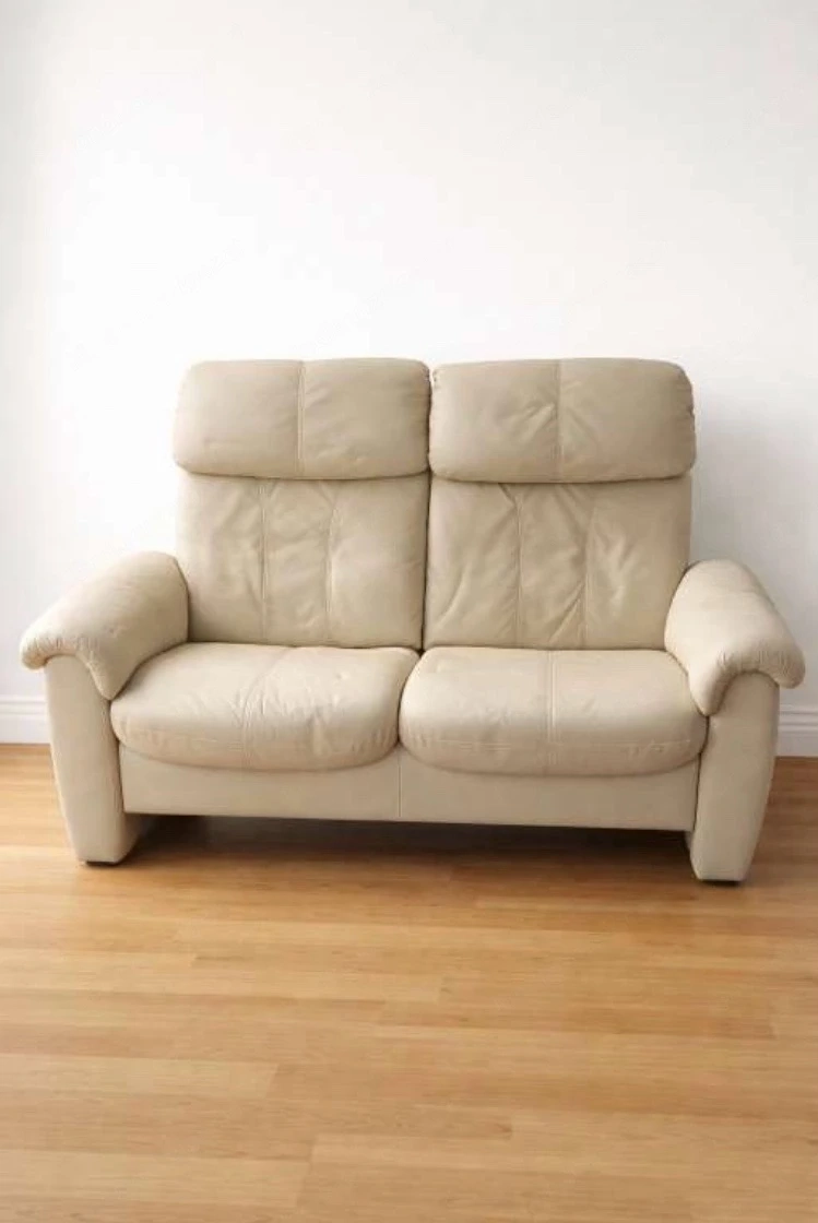 Beiges Ledersofa