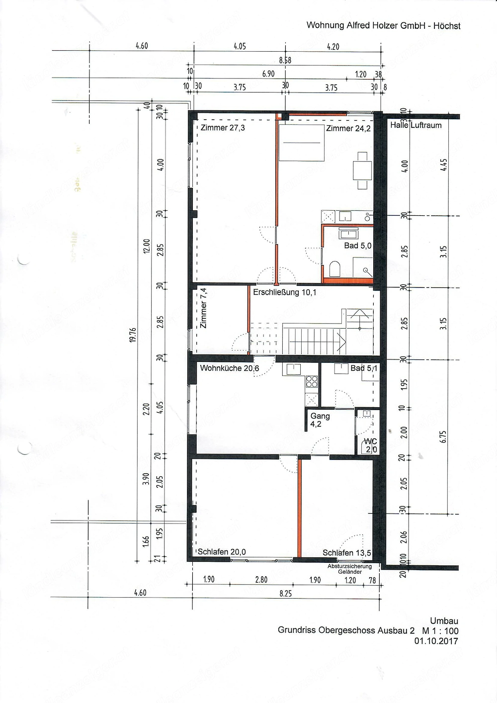 3 Zimmerwohnung mit ca. 62m , Wohnküche mit 2 Schlafzimmern, Ortsmitte Höchst