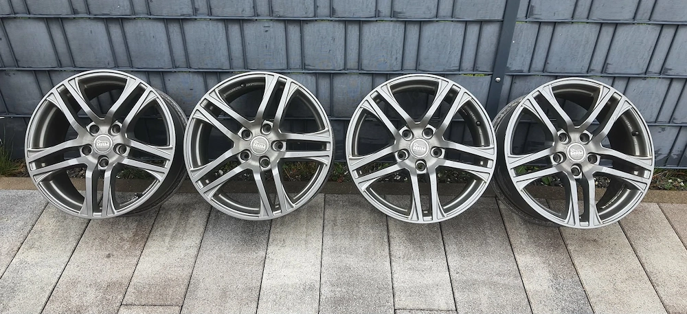 4x MAM RS2 Alufelgen 17 Zoll - 7.5Jx17 - LK 5x120 - Grau Glänzend   Nickel Optik 225 50 R17