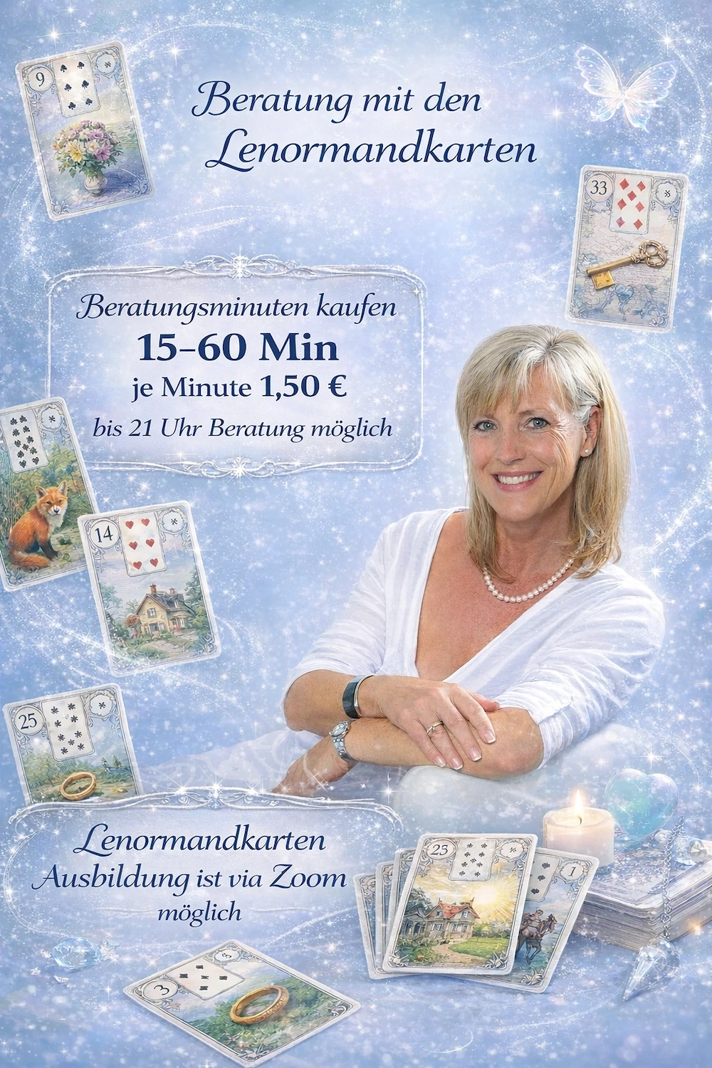 Kartenlegen- Lenormandkarten Beratung mit Hellsicht