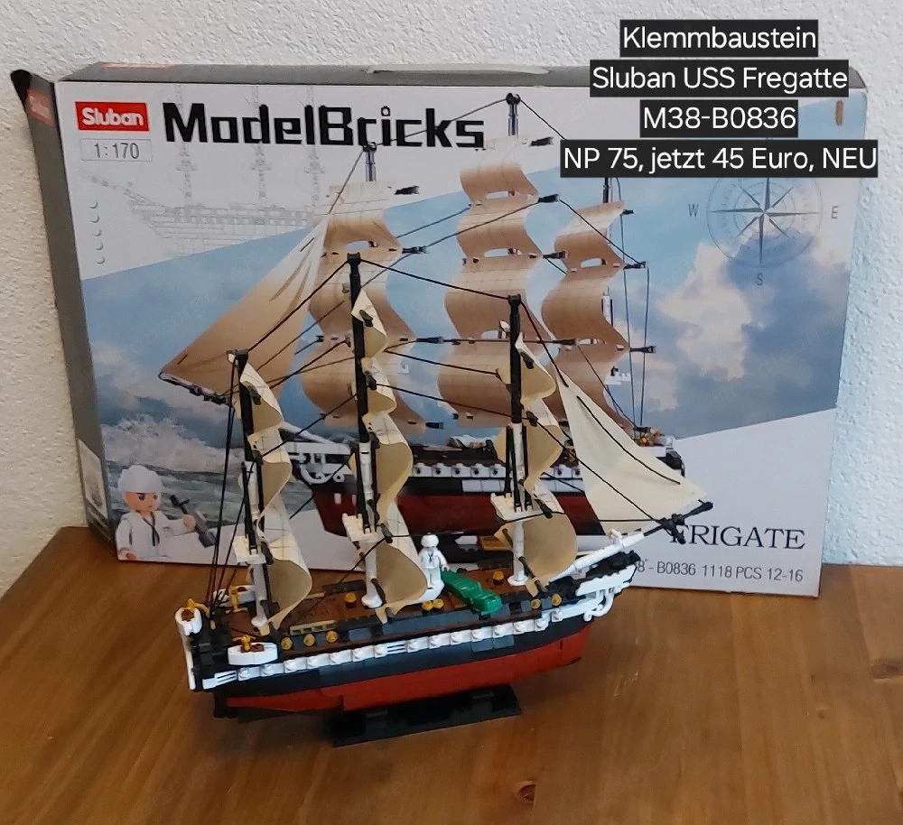 Klemmbaustein Sluban USS Fregatte NEU