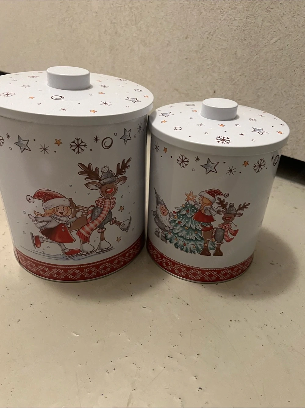 2 Keksdosen, Kekse, Dose, Metall Set