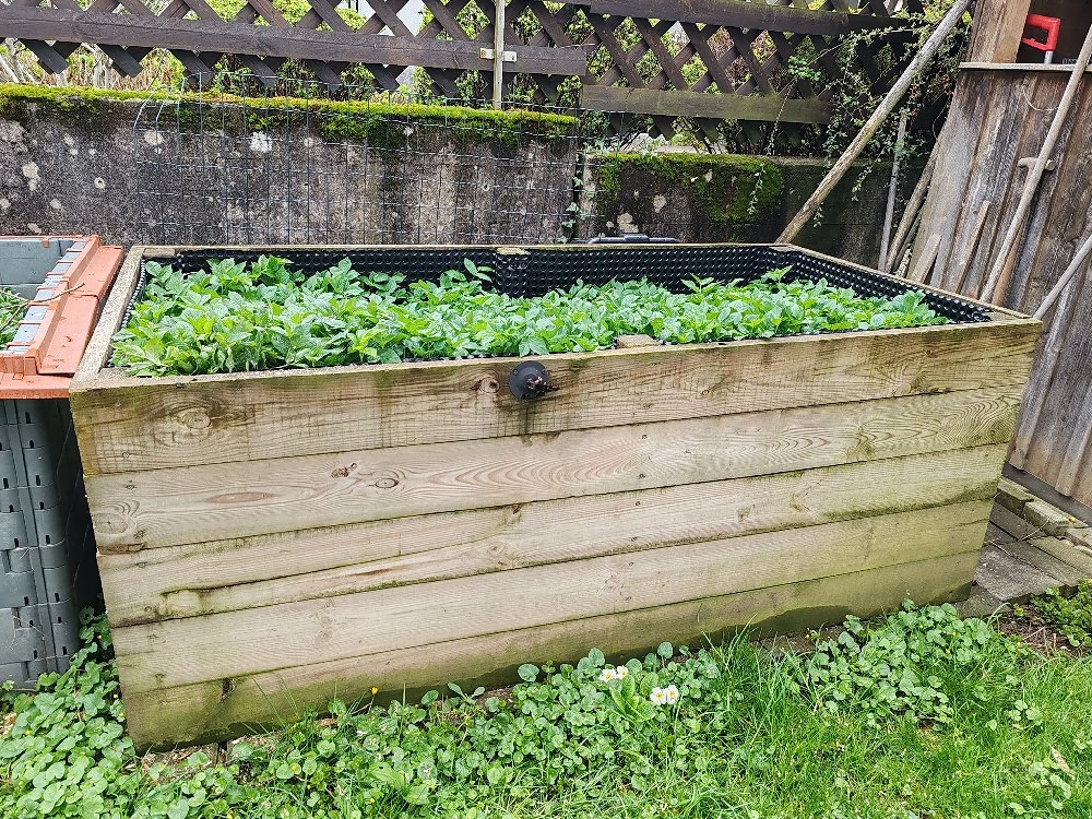 Hochbeet aus Holz zu verschenken 