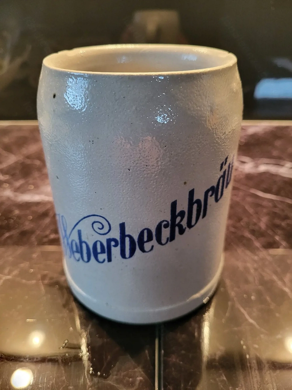 Alter Bierkrug der Brauerei Weberbeck Bregenz 