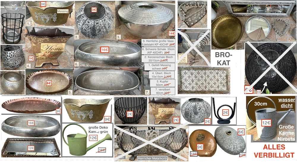 ALLES BILLIG ! Deko für Haus u. Garten Schalen Gießkanne Korb... ab 1 