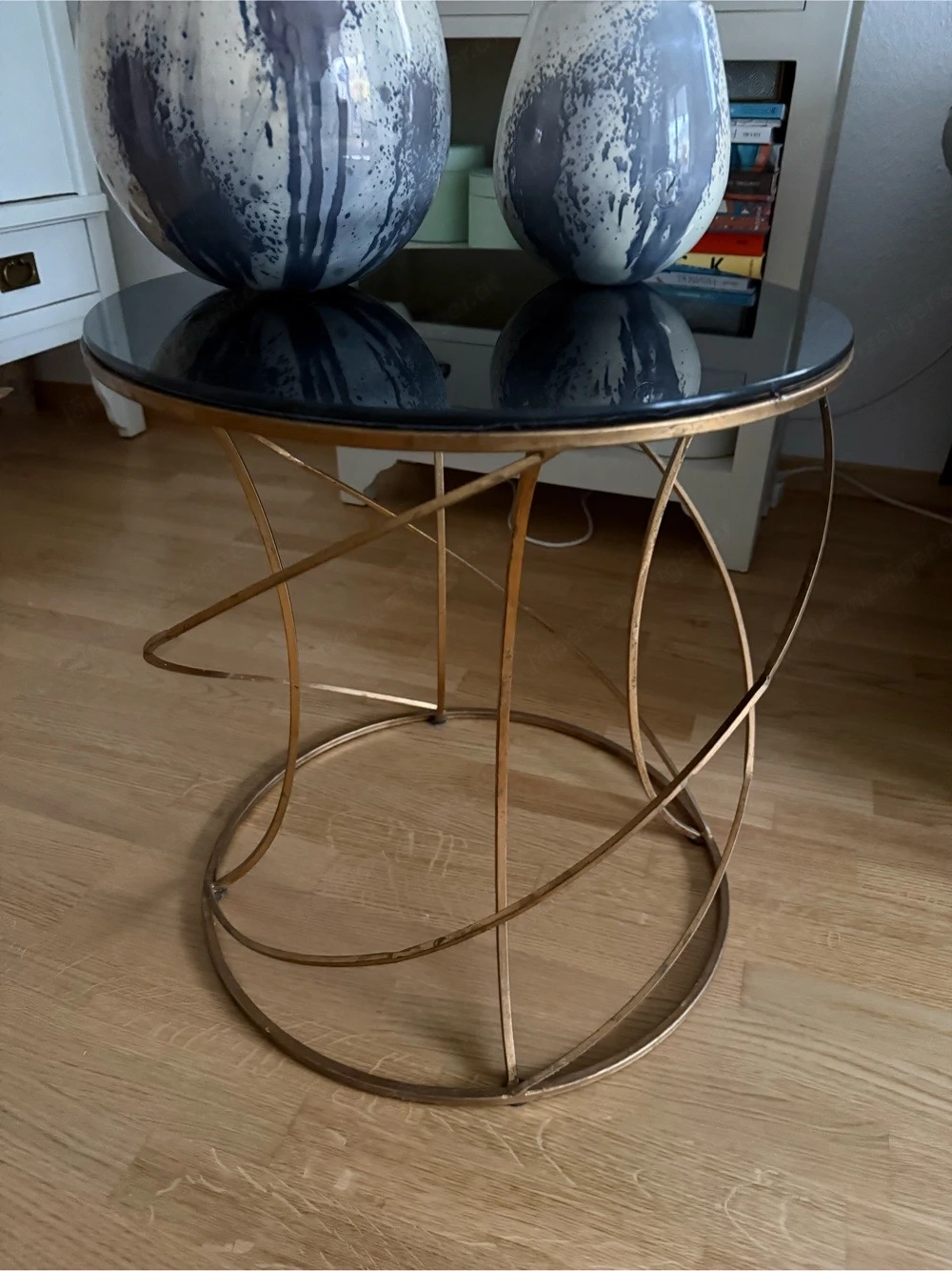 Beistelltisch schwarz Glas