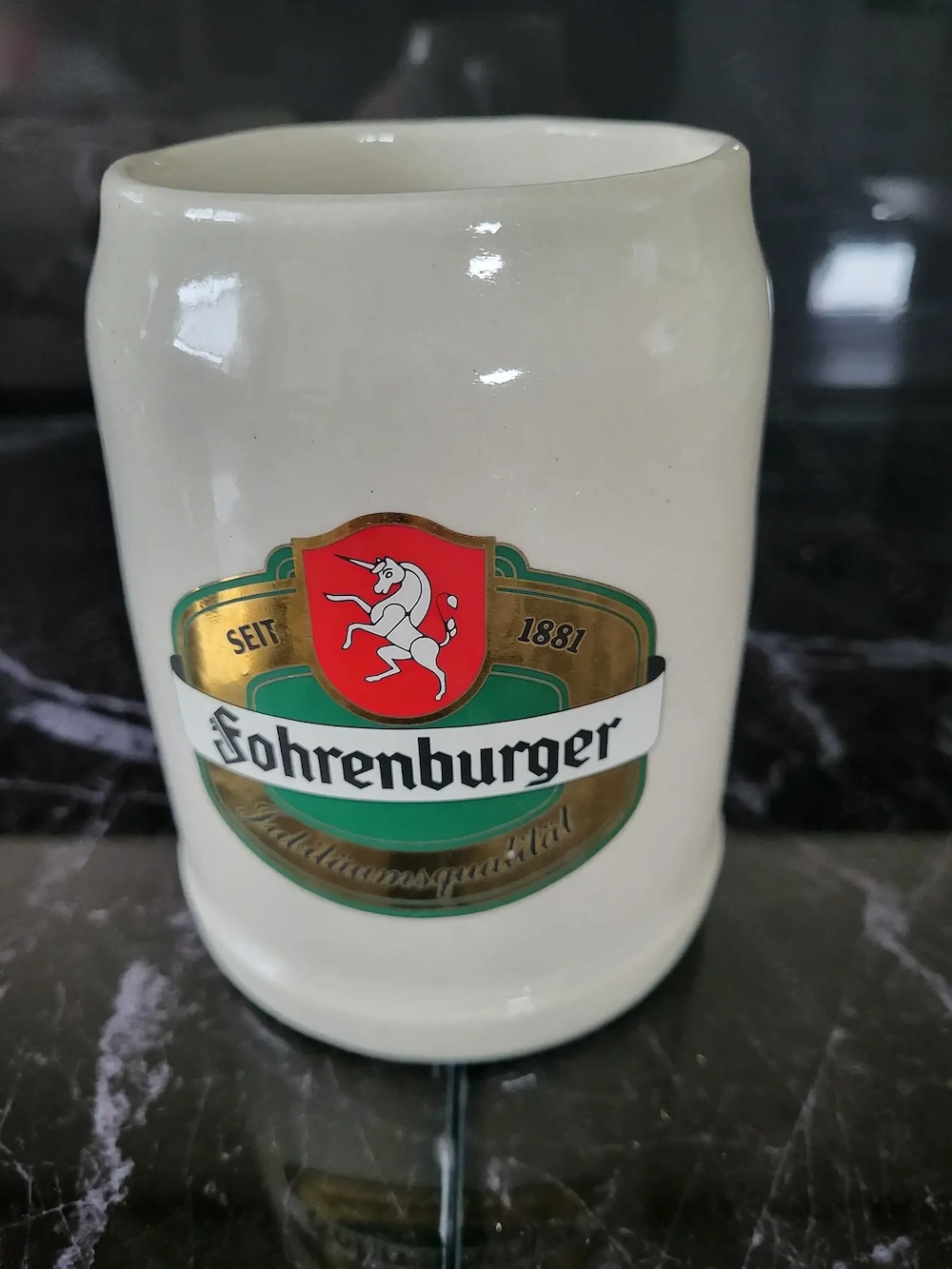 Schöner Bierkrug Brauerei Fohrenburg 