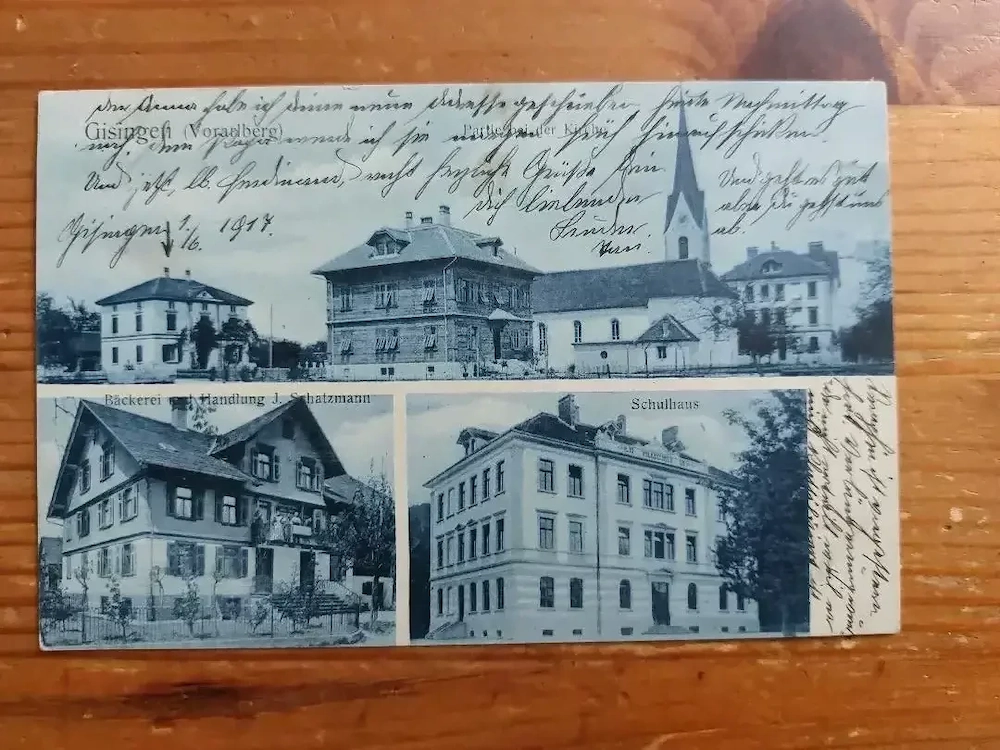 Gruss aus Gisingen, Vorarlberg, Ansichtskarte, um 1900