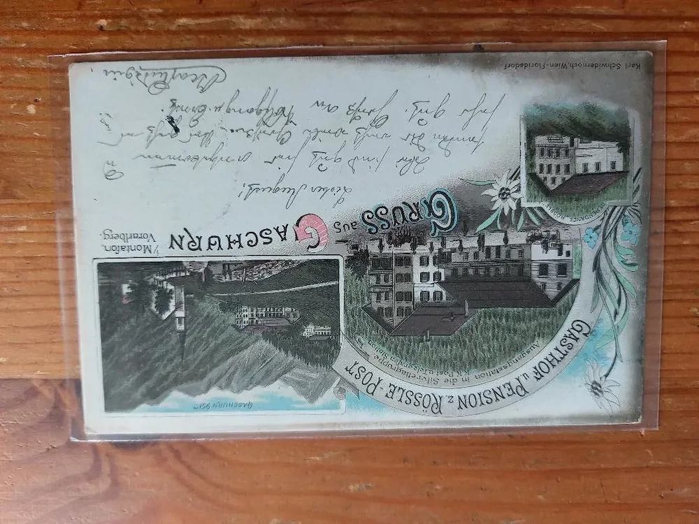 Gruss aus Gaschurn, Montafon, Ansichtskarte Lithografie, Vorarlberg