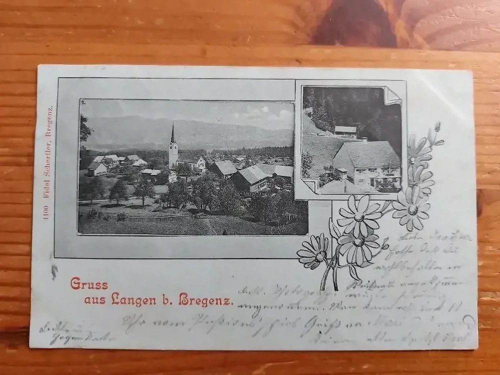 Ansichtskarten Langen bei Bregenz, gelaufen 1900