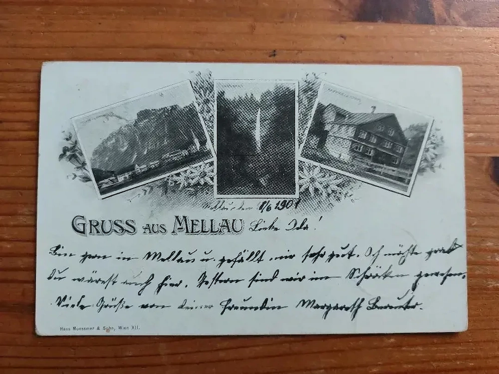 Gruss aus Mellau, Ansichtskarte 1901