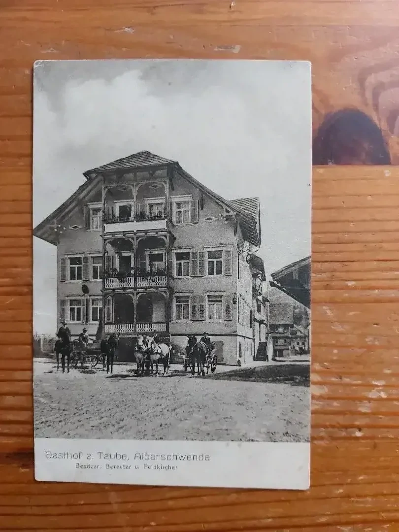 Alberschwende Ansichtskarte, Gasthof Taube  um 1900