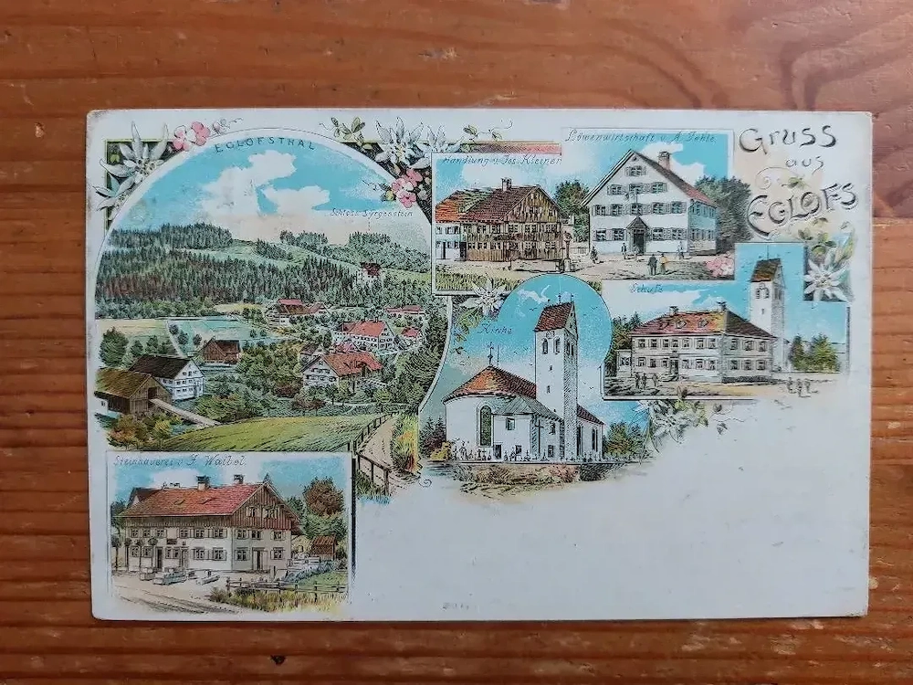 Gruss aus Eglofs, Allgäu, Alte Ansichtskarte, Sammlungsauflösung