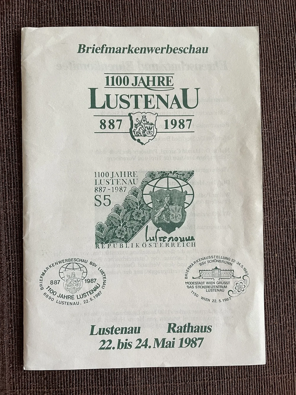 Briefmarken Sonderpostmarke 1100 Jahre Lustenau