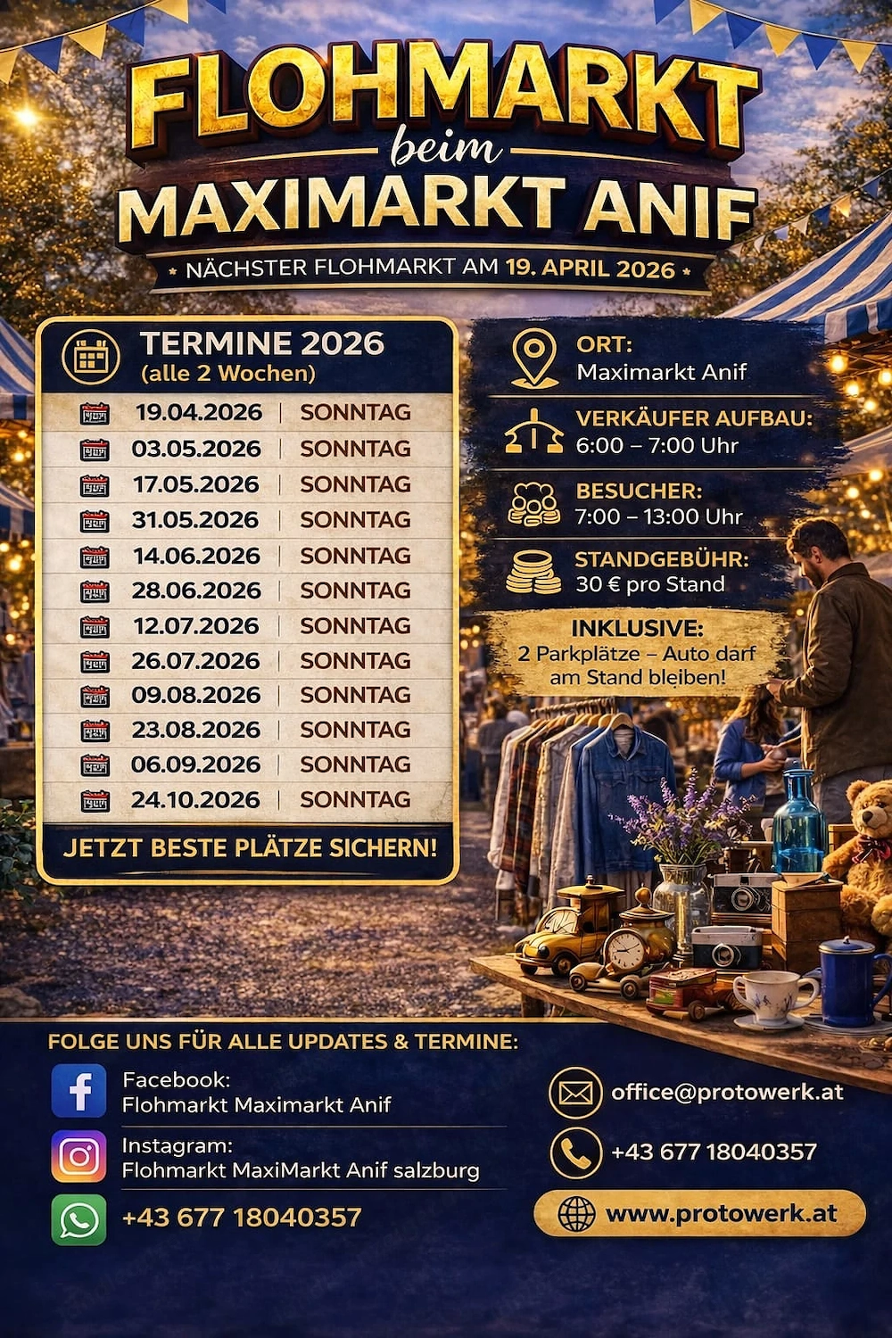 Flohmarkt Salzburg   Anif   Maximarkt Parkplatz   jeden 2. Sonntag