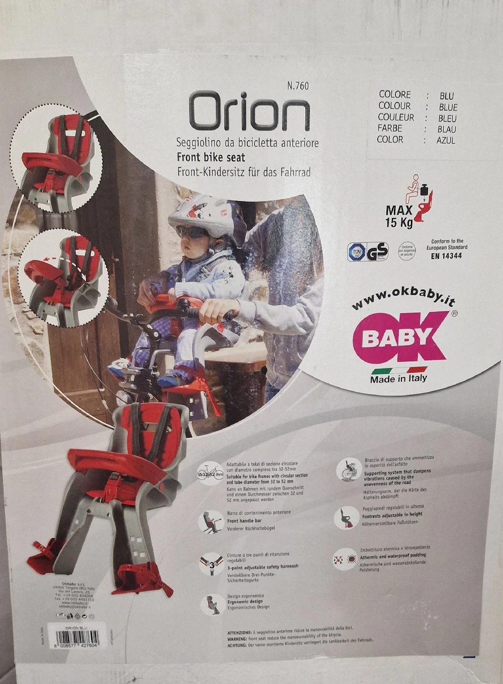 OK Baby Orion Fahrradsitz vorne NEU unbenutzt Kindersitz