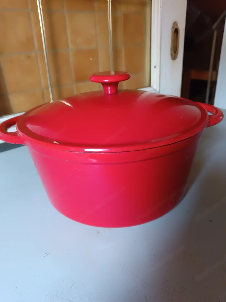 Emailtopf rot  35 cm d. 20 cm. H.