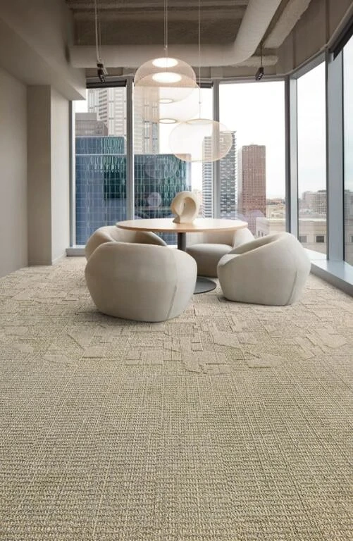 Schöne Etched & Threaded beige 25 x 100cm Teppichfliesen