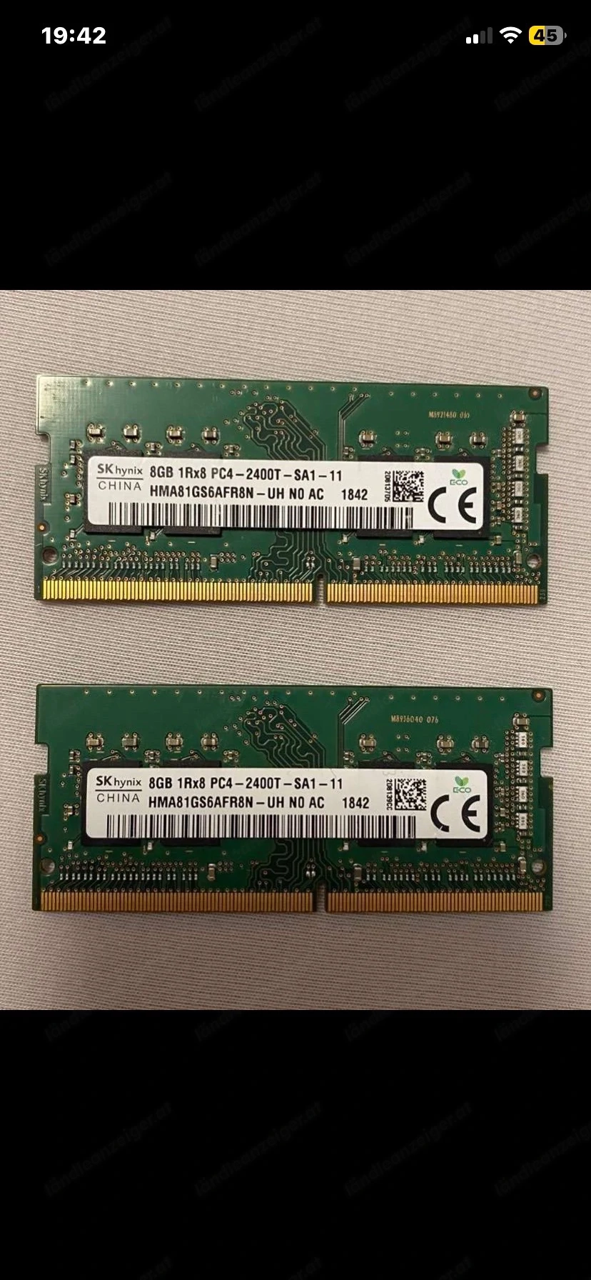 2 x 8GB DDR4 Ram von SKhynix ( 16GB Set )