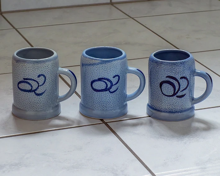 6 Mostkrüge, Tonkrügle, Glühweinkrüge, Krug, Tonkrug, Mostkrug,  Glühweinservice, Glühweinkrug 