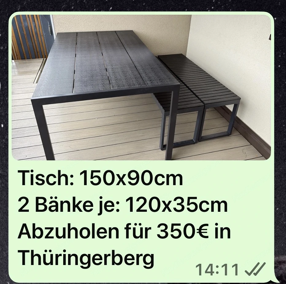 Esstisch und 2x Bank