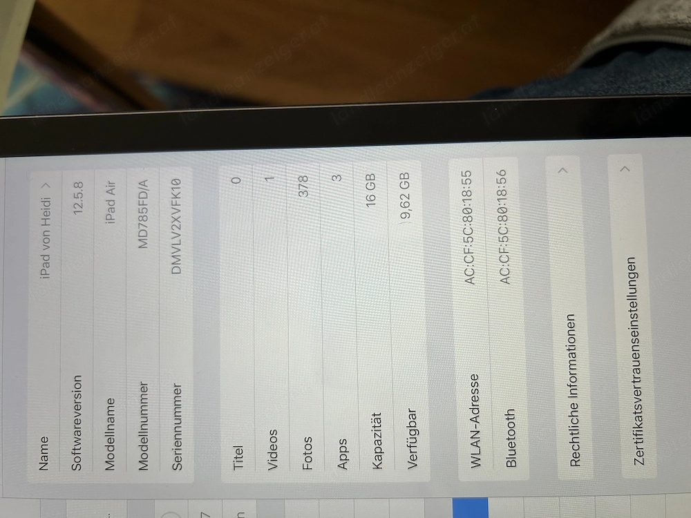 funktionierendes i pad air 