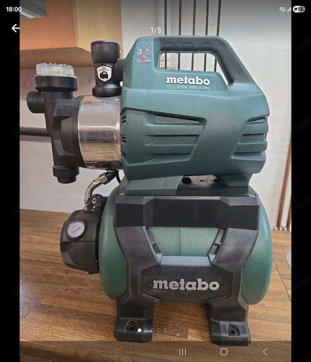 Metabo Hauswasserwerk HWWI 4500 25 Inox (600974000) Karton, Nennaufnahmeleistung: 1300 W, Max. Förde