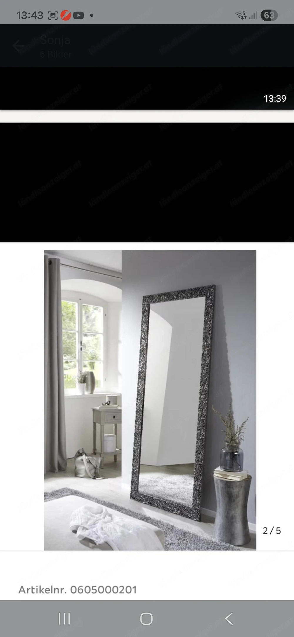 Spiegel groß für Wohnung freistehend oder hängend