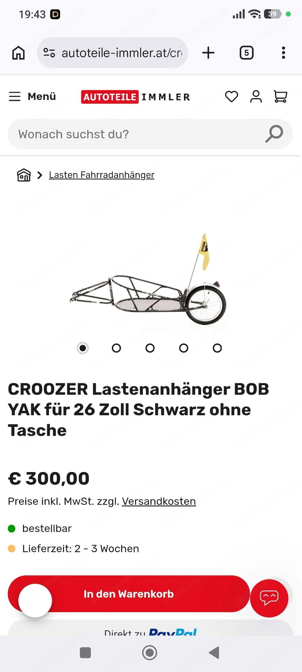 Fahrradanhänger Bob Sak
