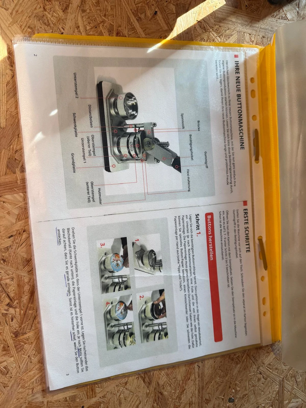 Buttonmaschine mit Zubehör