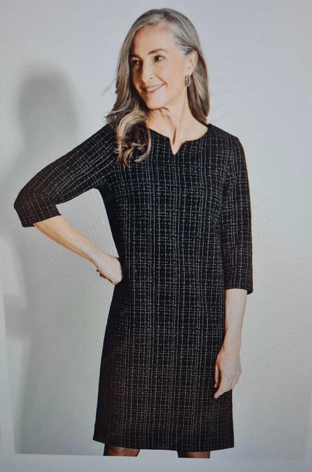 Damen Jersey-KLeid in Tweed-Optik