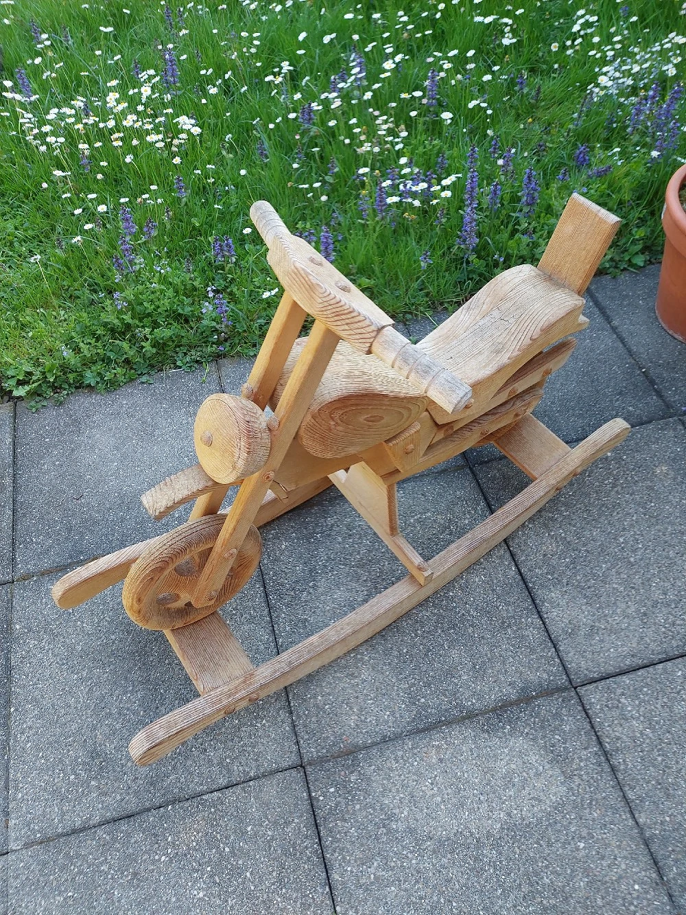 Schaukelpferd Motorrad Holz