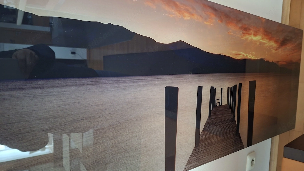 Glasbild, Motiv Steg am See