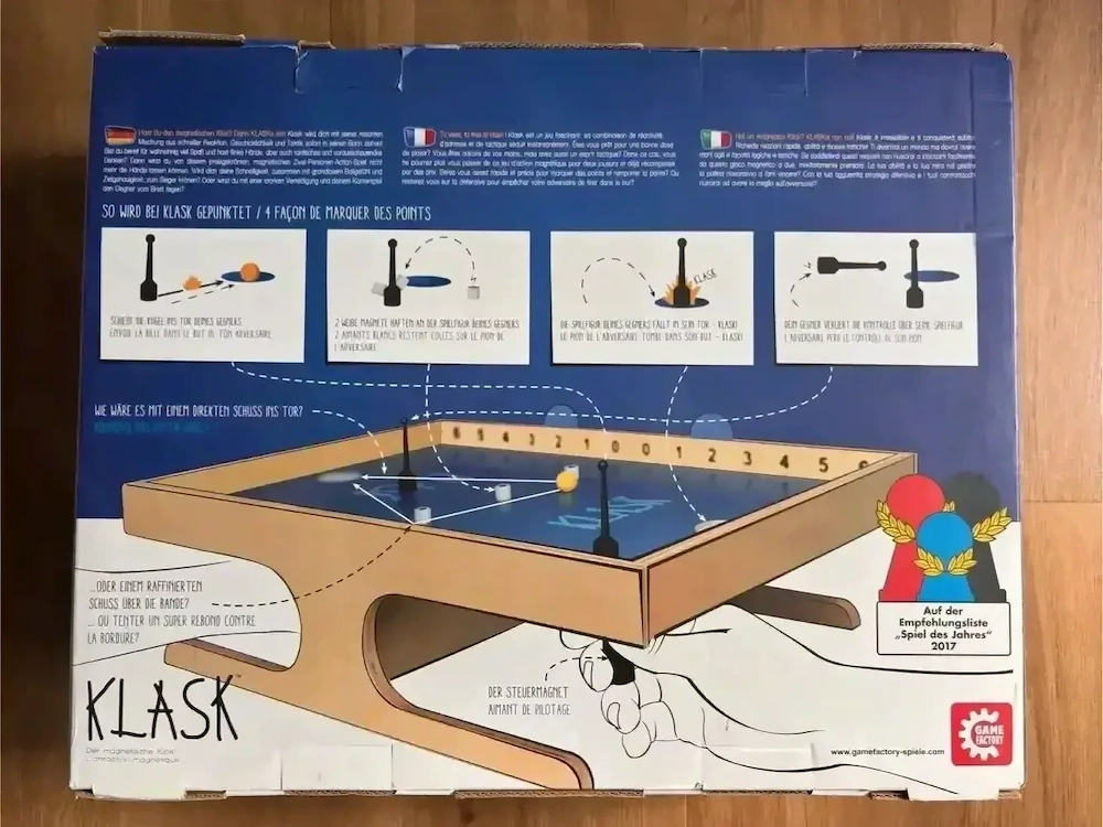 Klask Geschicklichkeitsspiel