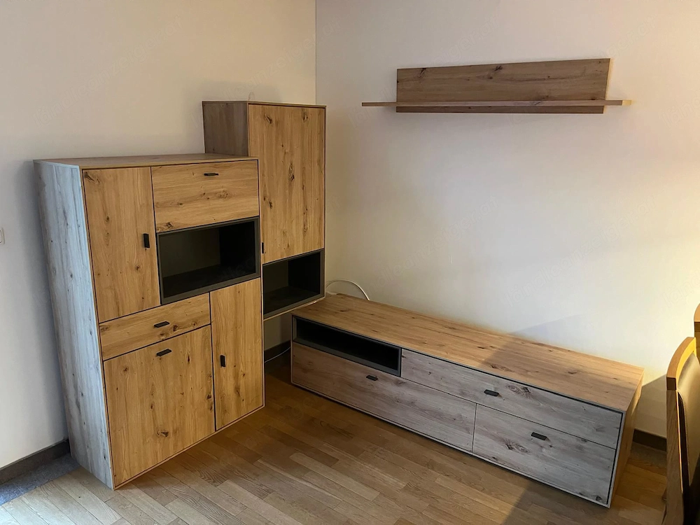 Wohnwand aus Echtholz (4-teilig) 