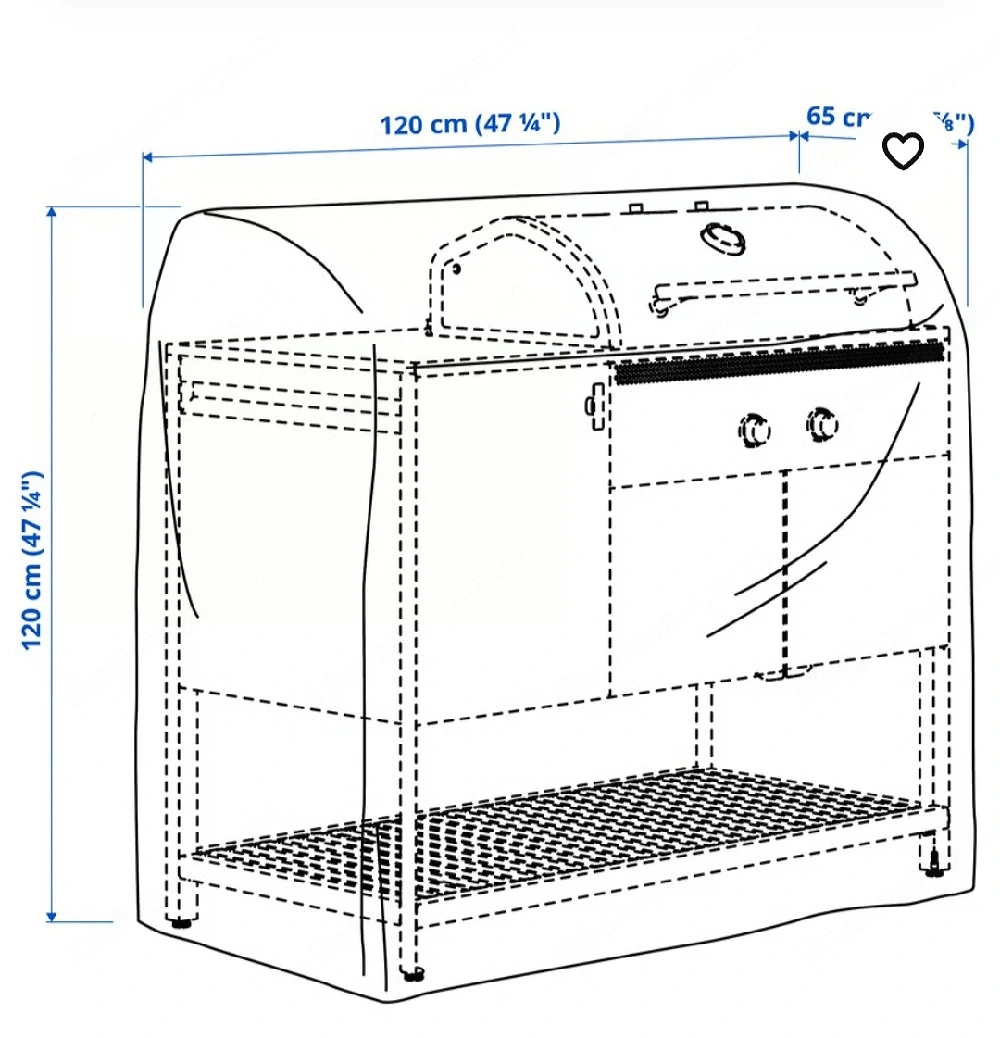Grillabdeckung 120cm x 65cm