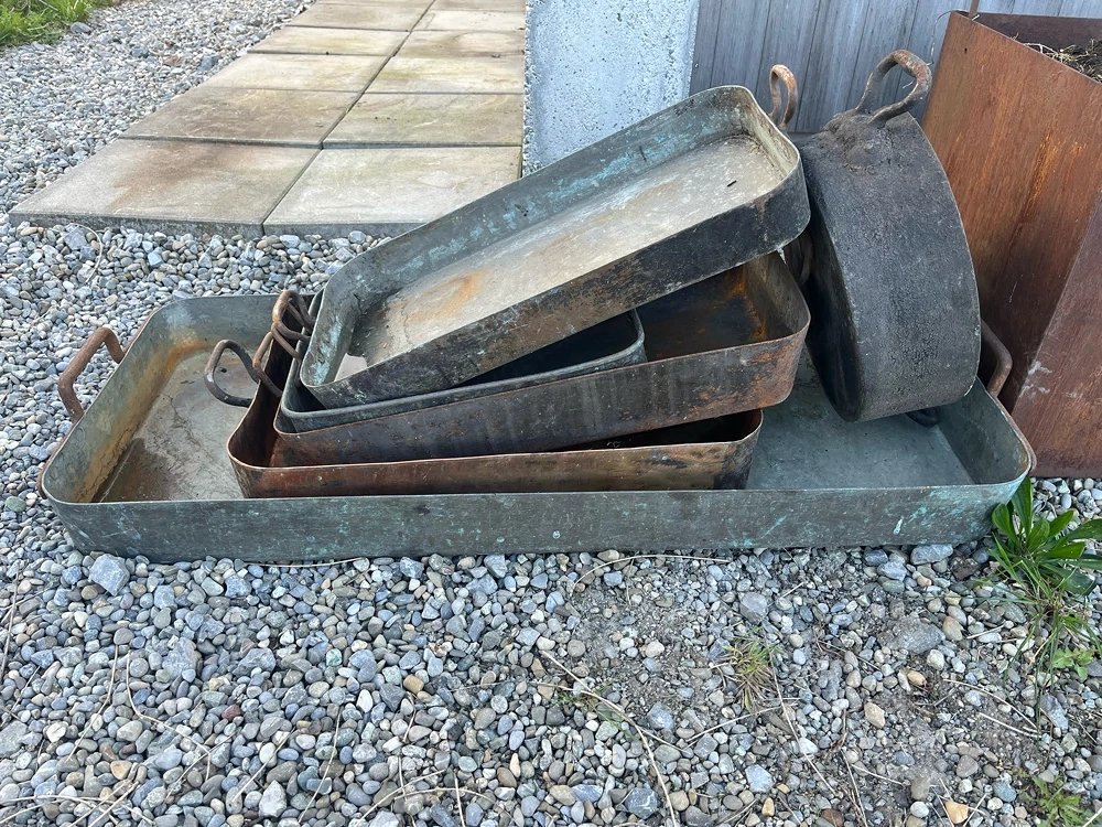 Alte Kupferwannen   Kupferschalen   Vintage   Deko   Garten