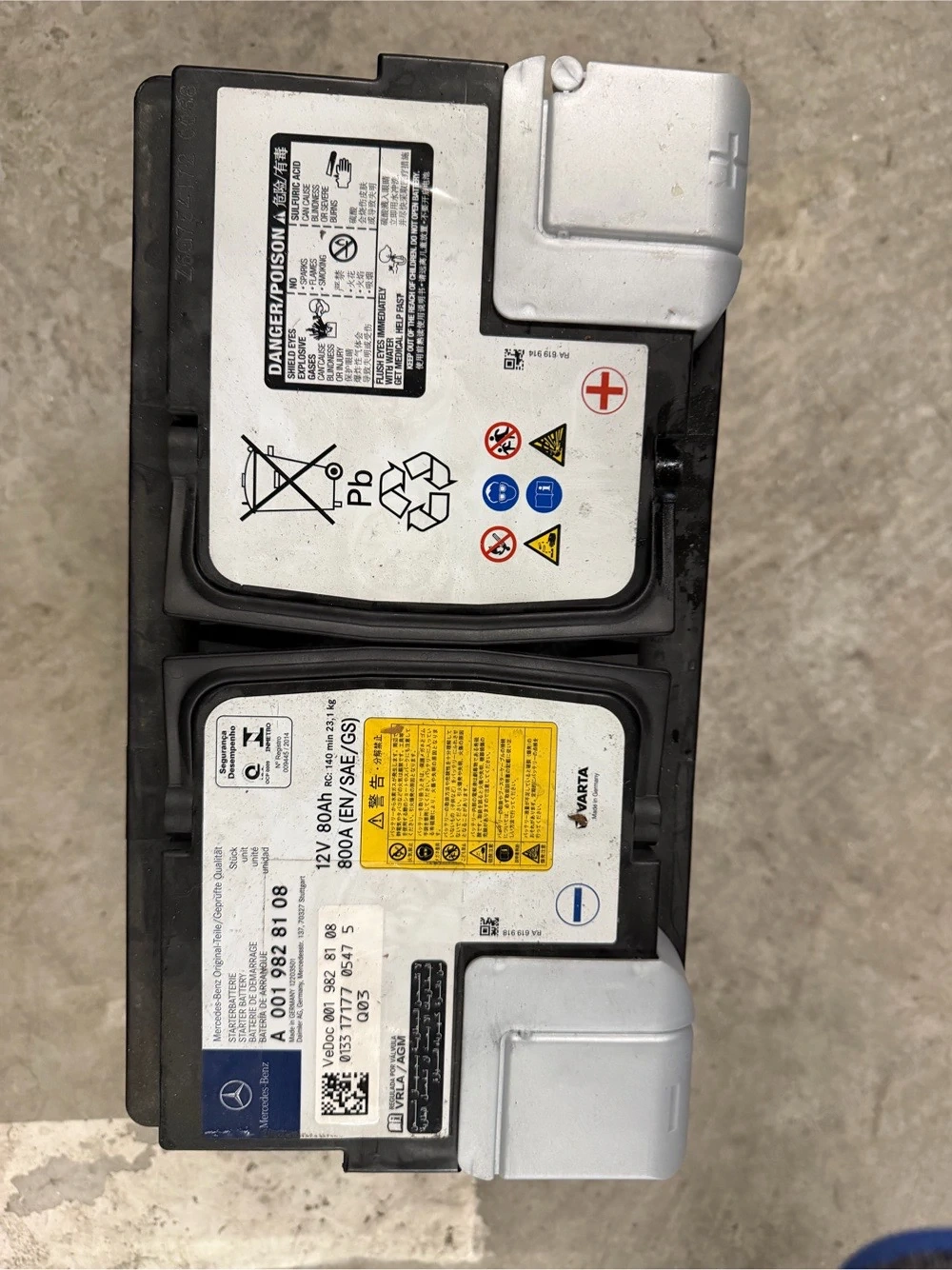 AGM Autobatterie 12V 80Ah - Start  Stopp geeignet (Mercedes)