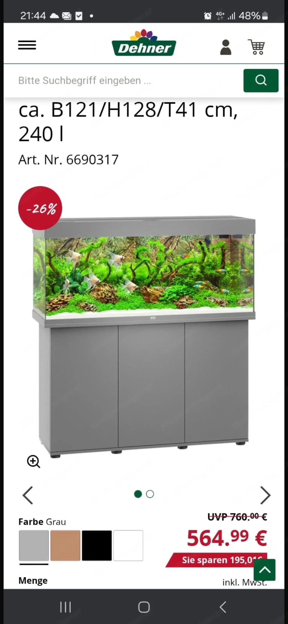 Aquarium zu verschenken