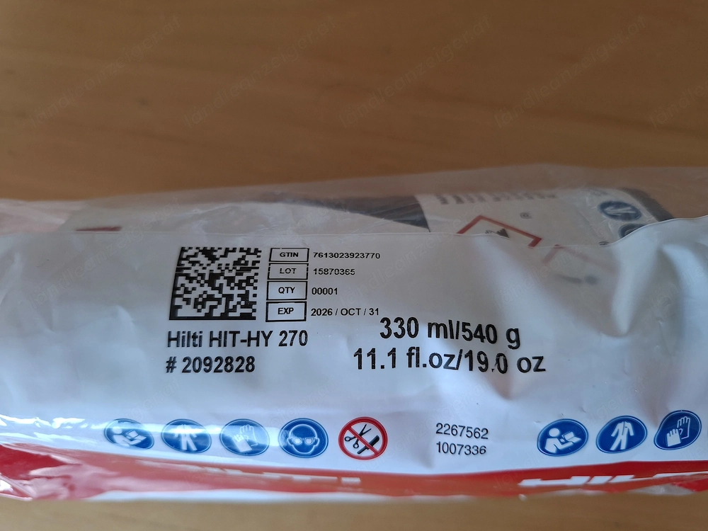 Hilti HIT Injektionsmörtel HY 270 330 ml 540g