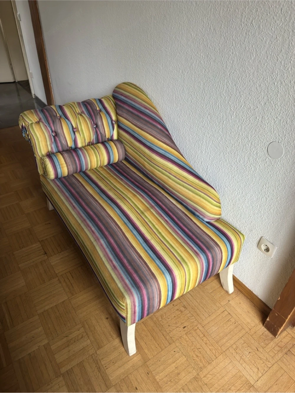 Chaiselongue   Recamiere gestreift Vintage Stil